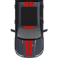 Capot et toit double bandes centrales pour Dodge RAM 1500 REV autocollants en vinyle autocollants graphiques
 3