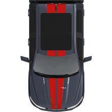 Capot et toit double bandes centrales pour Dodge RAM 1500 REV autocollants en vinyle autocollants graphiques
 3