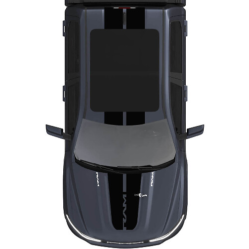 Capot et toit double bandes centrales pour Dodge RAM 1500 REV autocollants en vinyle autocollants graphiques
