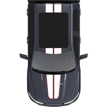 Capot et toit double bandes centrales pour Dodge RAM 1500 REV autocollants en vinyle graphiques 3
 2