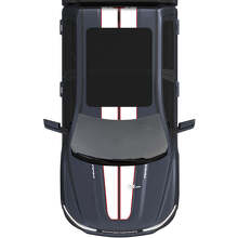 Autocollants en vinyle à doubles bandes centrales capot et toit 3 pour Dodge Ram 1500 REV 2