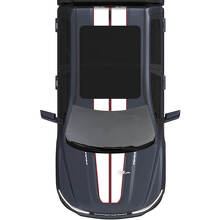 Bandes centrales doubles pour capot et toit pour Dodge RAM 1500 REV Autocollants en vinyle Stickers Graphiques 3
 2