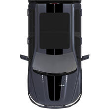 Autocollants en vinyle à doubles bandes centrales capot et toit 3 pour Dodge Ram 1500 REV 3