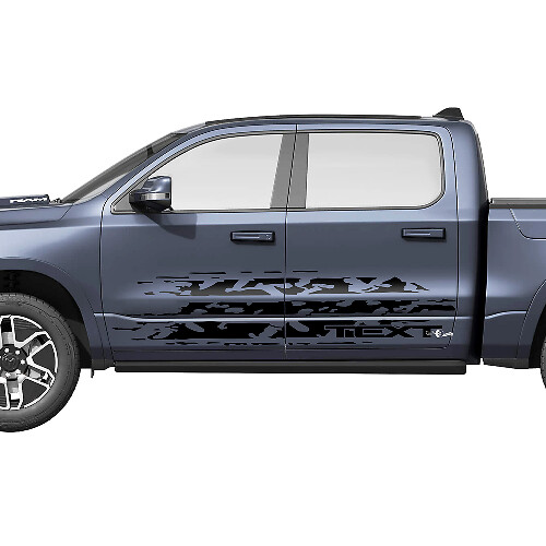 Kit de décalcomanies latérales en vinyle style usé pour Dodge Ram 1500 REV