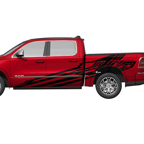 Splash portes latérales chevet camion vinyle autocollants autocollants graphiques pour Dodge RAM 1500 tungstène
