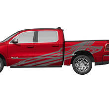 Autocollants Vinyle Graphiques Géométriques Portes Latérales du Lit pour Dodge Ram 1500 Tungstène 2
