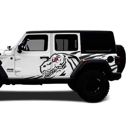 Kit d'autocollants vinyle graphiques latéraux T-Rex pour Jeep Wrangler