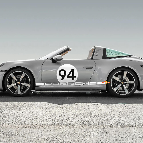 Kit d'autocollants latéraux en vinyle style Héritage pour Porsche 911 Targa 4S