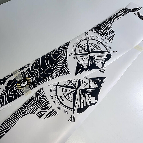 2x Topographic Map Edition Side Vinyl Stickers Stickers Ajustement à Hyundai Santa Cruz 2
