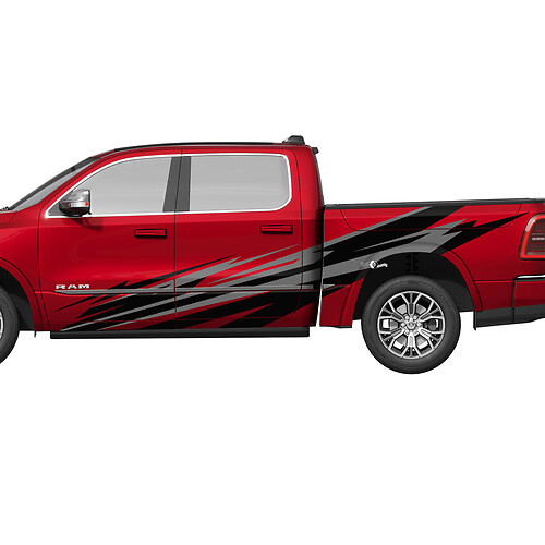Splash Camo Portes Latérales Camion Vinyle Autocollants Graphiques pour Dodge RAM 1500 REV
