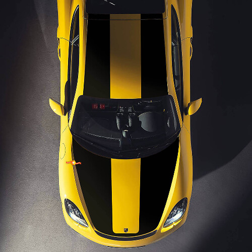 Kit de décalcomanies vinyle à bandes doubles pour capot et toit Racing pour Porsche Cayman GT4