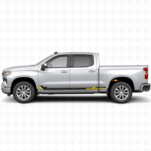 Bandes Vinyles Racing Line pour Portières et Bas de Caisses Chevrolet Silverado 1500 T1XX 2019-2026_1