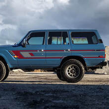 Autocollants en vinyle à rayures rétro pour portes latérales, autocollants pour Toyota Land Cruiser 1988
 3