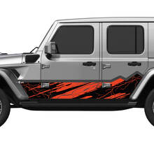 Autocollant vinyle pour portes latérales Wrap Side Lightning Mountains Camo pour Jeep Wrangler
 2