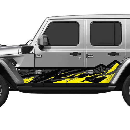 Autocollant vinyle pour portes latérales de Jeep Wrangler - Motif Camo Mountains Splash Wrap
