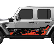 Autocollant vinyle pour portes latérales de Jeep Wrangler - Motif Camo Mountains Splash Wrap
 2