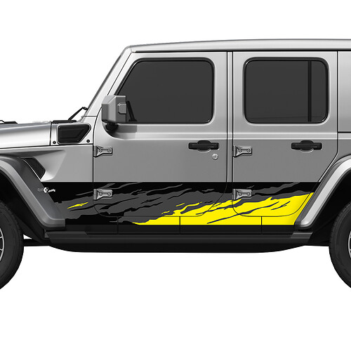 Camo Splash Wrap côté portes latérales en vinyle autocollant ajuster Jeep Wrangler 2

