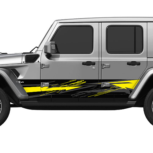 Autocollant Vinyl Décalque Portes Latérales Camouflage Splash 2 pour Jeep Wrangler