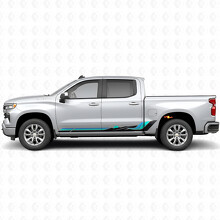 Bandes vinyles rétro vagues montagne porte et bas de caisse pour Chevrolet Silverado 1500 T1XX 2019-2026_2
