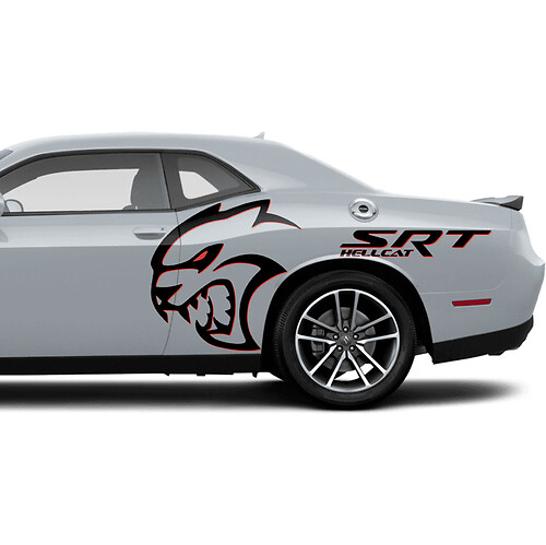 Deux couleurs Hellcat Red Eye Super Stock Side Decs Stickers pour Dodge Challenger Redeye ou Charger
