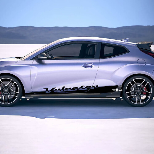 2x Autocollants Vinyle Bandes Latérales de Bas de Porte adaptés pour Hyundai Veloster
