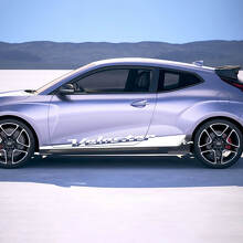 2x Autocollants Vinyle Bandes Latérales de Bas de Porte adaptés pour Hyundai Veloster 3