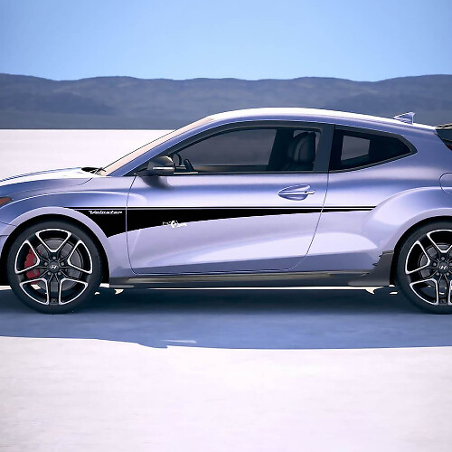 2x portes de basculement côté rocker rayures en vinyle autocollants de décalage ajustement à Hyundai Veloster
