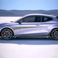 2x portes de basculement côté rocker rayures en vinyle autocollants de décalage ajustement à Hyundai Veloster
 2