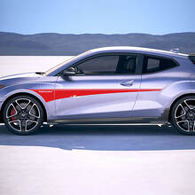 2x portes de basculement côté rocker rayures en vinyle autocollants de décalage ajustement à Hyundai Veloster
 3