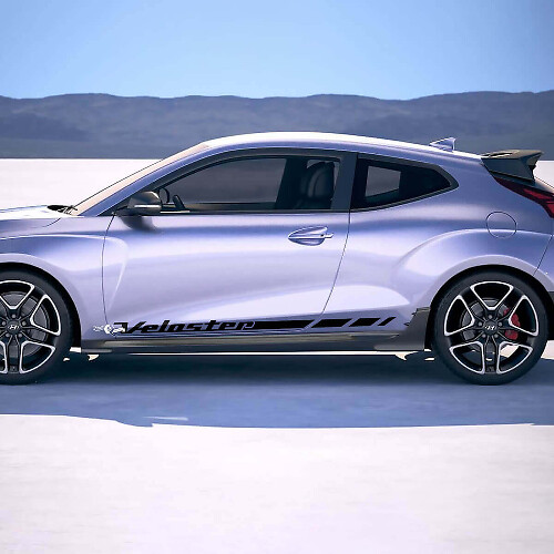2x Autocollants Vinyle Rayures Latérales de Course pour Porte adaptés au Hyundai Veloster 1
