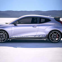 2x Autocollants Vinyle Rayures Latérales de Course pour Porte adaptés au Hyundai Veloster 2