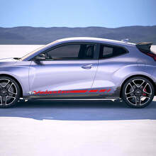 2x Autocollants Vinyle Rayures Latérales de Course pour Porte adaptés au Hyundai Veloster 3