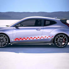 2x Autocollants Vinyle Bandes de Course Latérales de Portière Crankle adaptés pour Hyundai Veloster 3