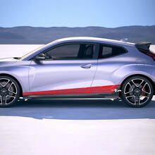 2x portes côté ailes de course rayures en vinyle autocollants autocollants ajustement à Hyundai Veloster
 3