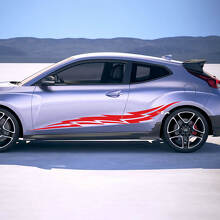 2x portes côté ailes de course rayures en vinyle autocollants autocollants ajustement à Hyundai Veloster
 3