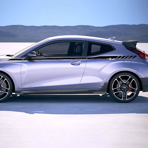 Hautes de course côté porte supérieure Autocollants en vinyle Ajustement à Hyundai Veloster
