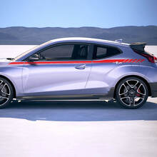Hautes de course côté porte supérieure Autocollants en vinyle Ajustement à Hyundai Veloster
 3