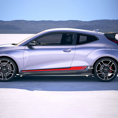 Rayures de course latérale autocollants en vinyle ajustement à Hyundai Veloster
