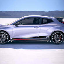 Autocollants Vinyle Bandes de Course Latérales Pour Hyundai Veloster 2