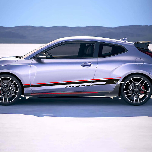 Autocollants Vinyle Bandes de Course Latérales Décalque Pour Hyundai Veloster 2 1