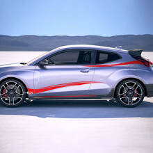 2x portes côté tribale de course tribale autocollants en vinyle autocollants ajustement à Hyundai Veloster
 3