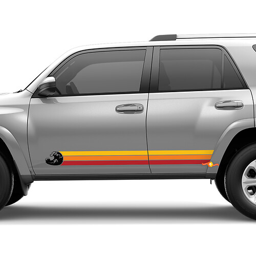 Retro Vintage Heritage Wave Rocker Panneer Decal Side Stripe Stripe Sticker Fit Toyota 4Runner
