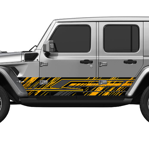 Lignes de camouflage Splash Wrap Portes latérales en vinyle autocollant ajuster Jeep Wrangler 2
