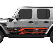 Lignes de camouflage Splash Wrap Portes latérales en vinyle autocollant ajuster Jeep Wrangler 2
 2