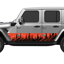Montagnes Arbres Lightning Splash Wrap côté portes latérales en vinyle autocollant ajuster Jeep Wrangler
 2