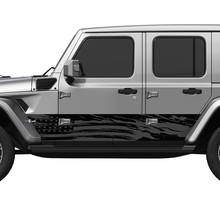 US Patriotique Flag en détresse Splash Wrap côté portes latérales en vinyle autocollant ajuster Jeep Wrangler
 3