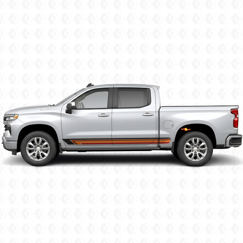 Bandes vinyles vintage pour portes et panneaux latéraux pour Chevrolet Silverado 1500 T1XX 2019-2026_1