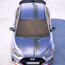 Hottes et toit Central Wing Racing Stripes en vinyle Autocollants autocollants ajustement à Hyundai Veloster 2
 2