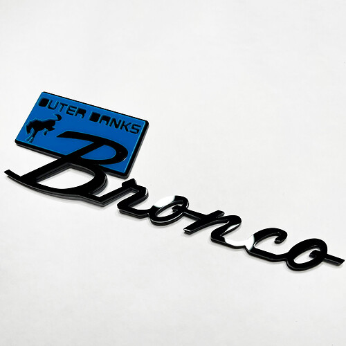 Brronco Banques extérieures badges Fender Tailgate Emblem 3d Badge Blue vs Black
