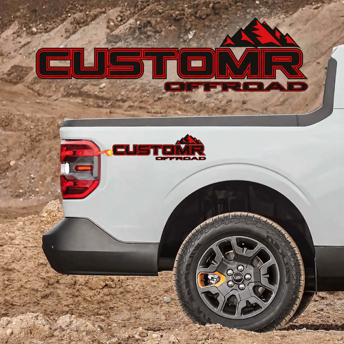 CUSTOMR Offroad Mountain Outline Pair Côté de benne Autocollant vinyle pour Ford F-250